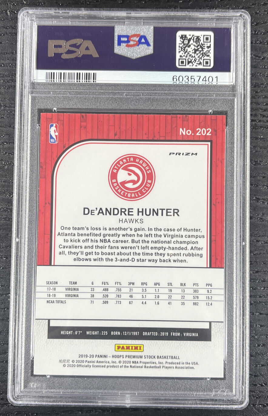 2019-20 DeAndre Hunter Hoops Premium Stock Rookie Shimmer Variation Card PSA 10