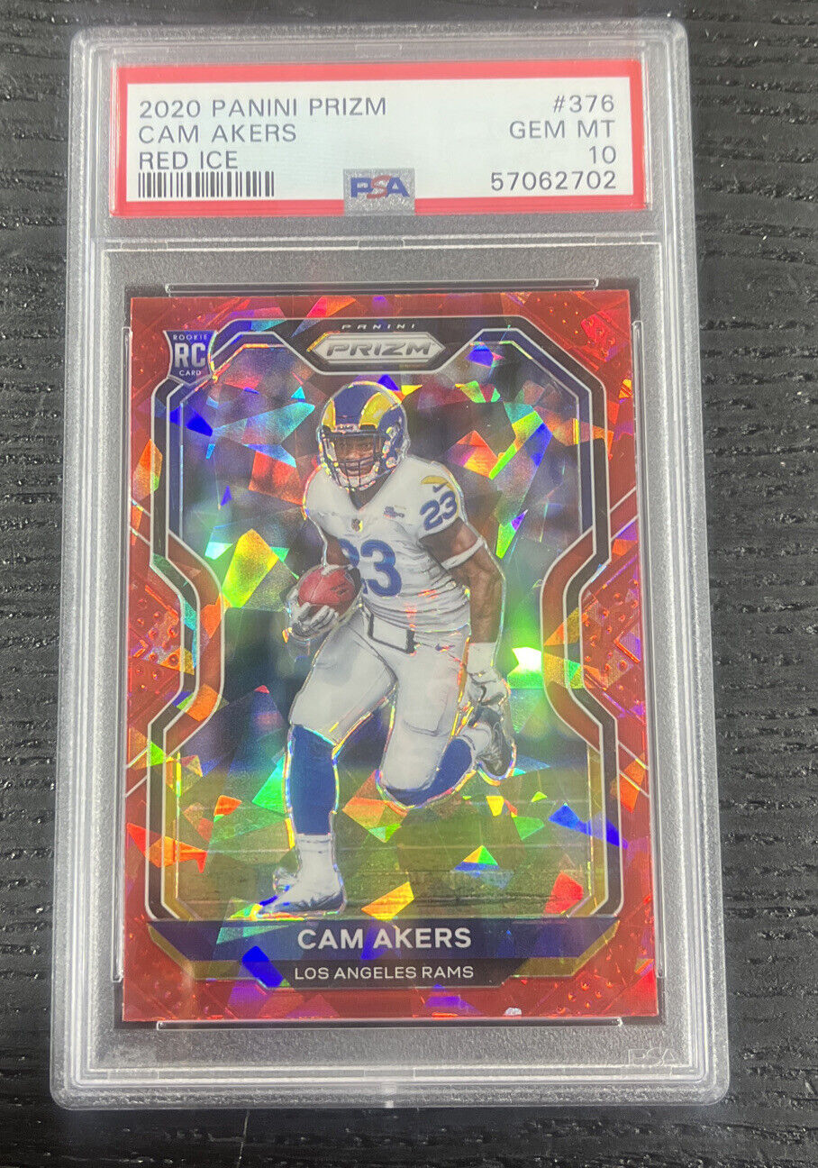 2020 Panini Prizm Cam Akers Rookie Red Ice Prizm PSA 10 GEM MINT
