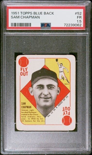1951 Topps Blue Back 52 Sam Chapman PSA 1.5