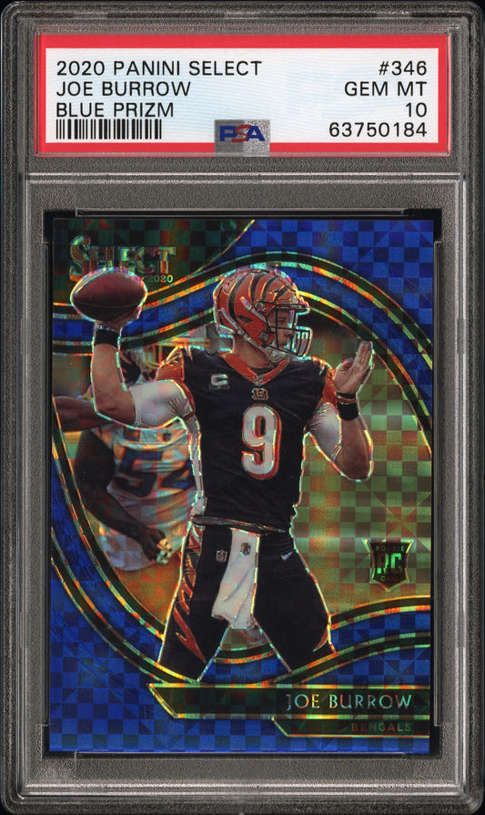 Joe Burrow 2020 Panini Select Blue Prizm #346 /49 GEM MT 10