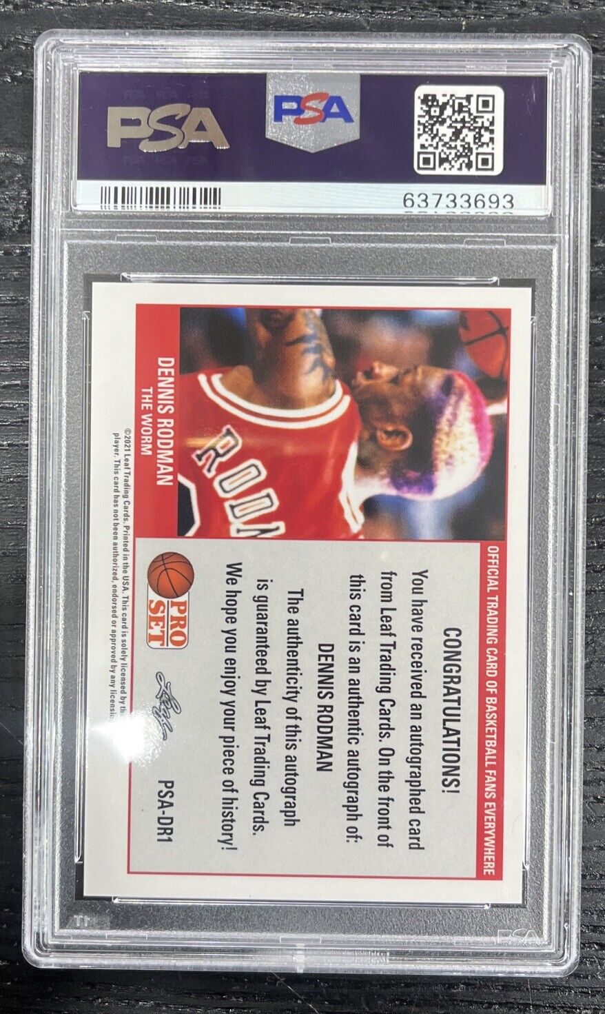 2021 Leaf Pro Set Dennis Rodman Variation Auto PSADR1  #/55 PSA 10