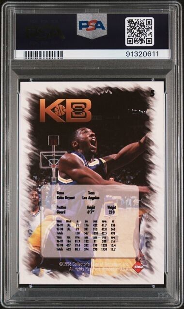 Kobe Bryant 1998-99 Collector's Edge Impulse KB8 Holofoil Silver #5 Pop 1 PSA 10