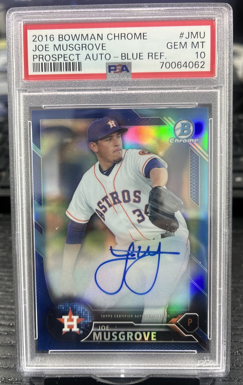 2016 Bowman Chrome Joe Musgrove Auto Blule Refractor /150 PSA 10