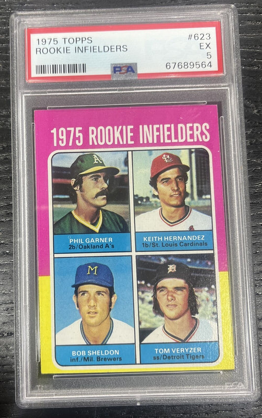 1975 Topps Rookie Infielders Phil Garner Keith Hernandez #623 PSA 5