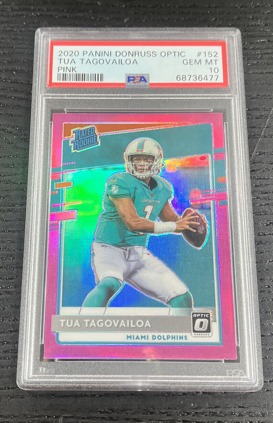 2020 Panini Donruss Optic Tua Tagovailoa Pink #152 GEM MT 10 RC