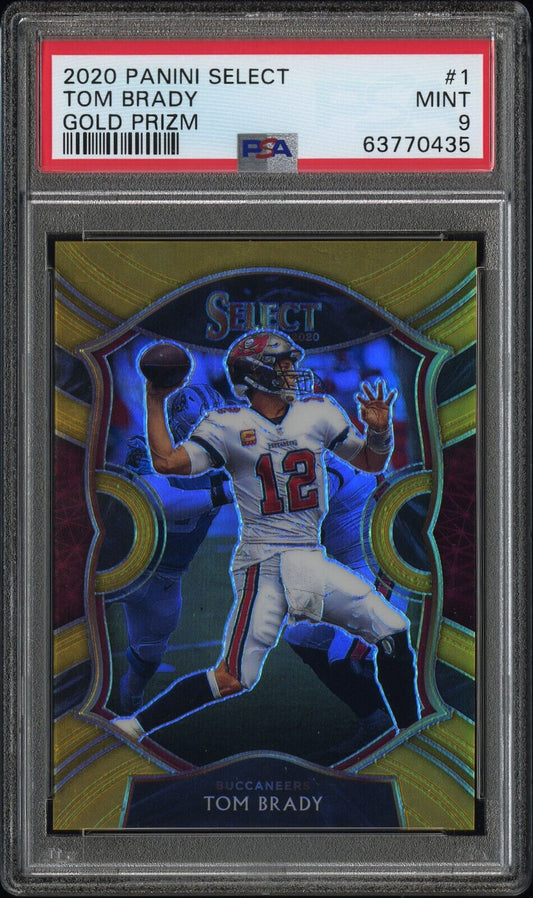 2020 Panini Select Tom Brady Gold Prizm 1/10 PSA 9!