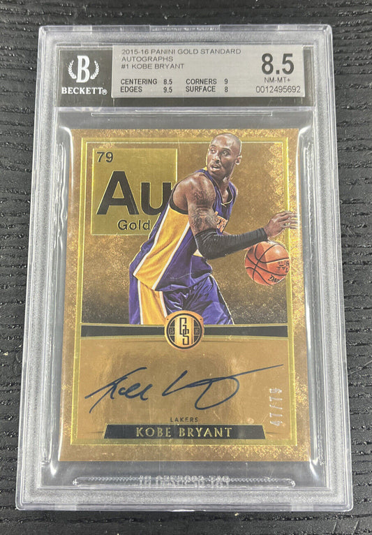 Kobe Bryant - 2015-16 GOLD STANDARD - On Card AUTO - /79 BGS Auto 10 NM-MT+ 8.5