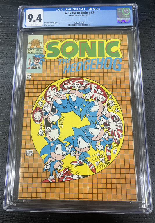 SONIC THE HEDGEHOG #3 CGC 9.4(1993) Classic Video Game Comic Book