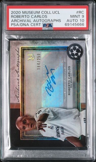 2020-21 Topps Museum Collection Roberto Carlos Archival Auto /250 PSA 9