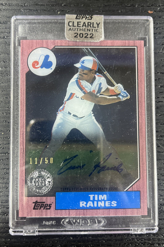 Tim Raines 2020 Topps Clearly Authentic Auto Montreal Expos /50
