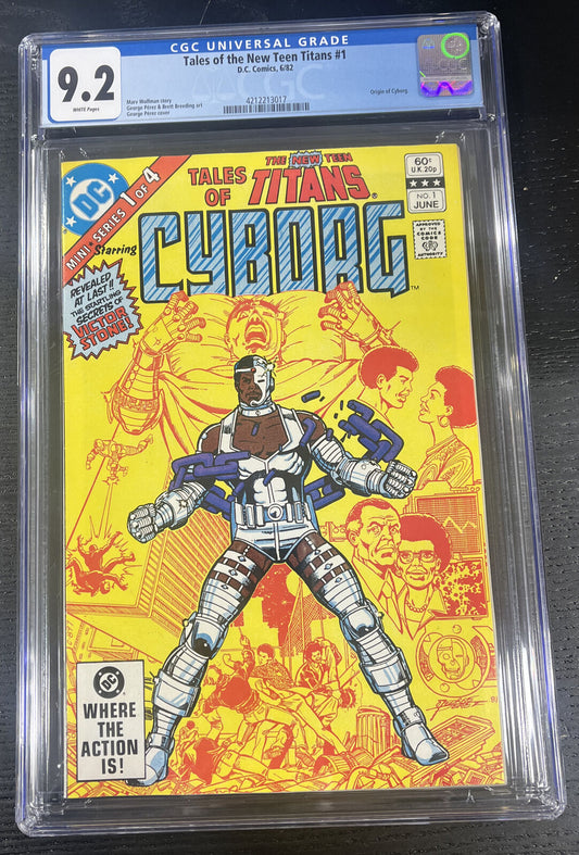 Tales of the New Teen Titans #1: Cyborg CGC 9.2 Comic DC White Pages 1982
