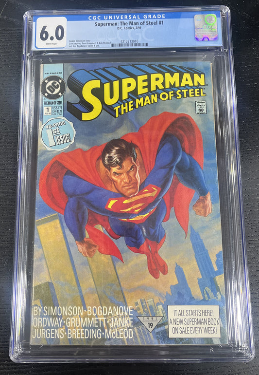 SUPERMAN: THE MAN OF STEEL #1 CGC 6.0 1991 NEW CASE Comic