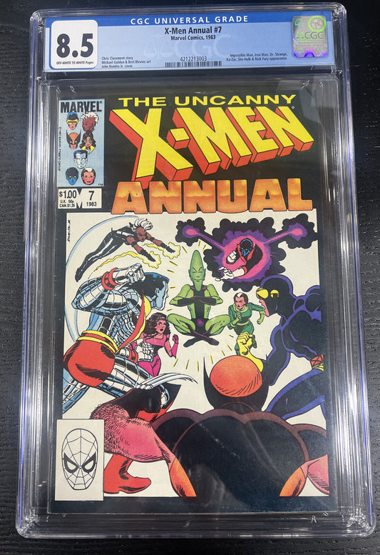 1983 X-Men Annual #7 CGC 8.5 Michal Golden Bret Blevins Art Comic Book