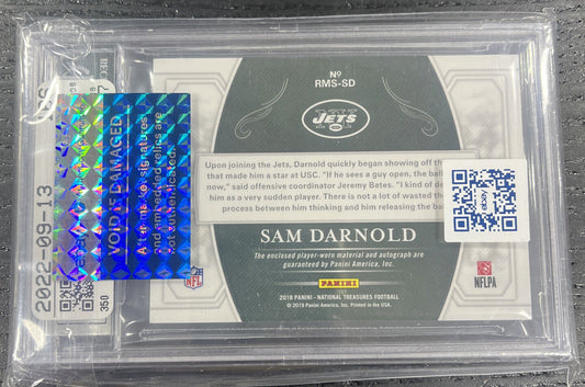 2018 National Treasures Sam Darnold Rookie RC Material Auto 1/1 BGS 9
