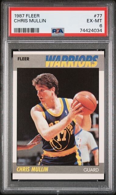 1987 Fleer Chris Mullin #77 Golden State Warriors PSA 6