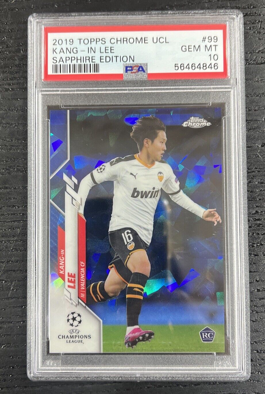 2019-20 Topps Chrome UCL Kang-IN Lee Sapphire Edition Rookie RC #99 PSA 10