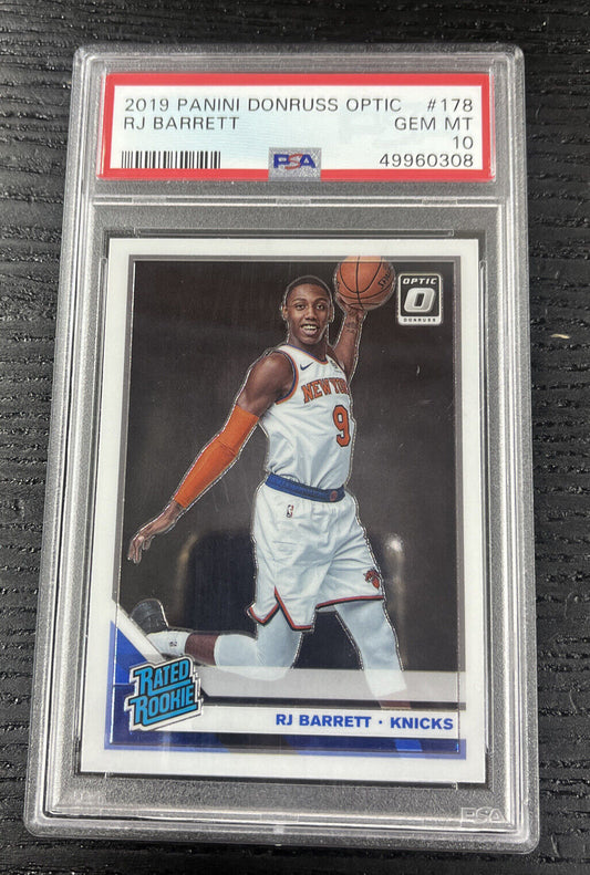 2019-20 Donruss Optic RJ Barrett Rated Rookie RC #178 PSA 10 Knicks