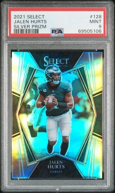 2021 PANINI SELECT FOOTBALL JALEN HURTS 2nd Year PREMIER LEVEL SILVER PSA 9
