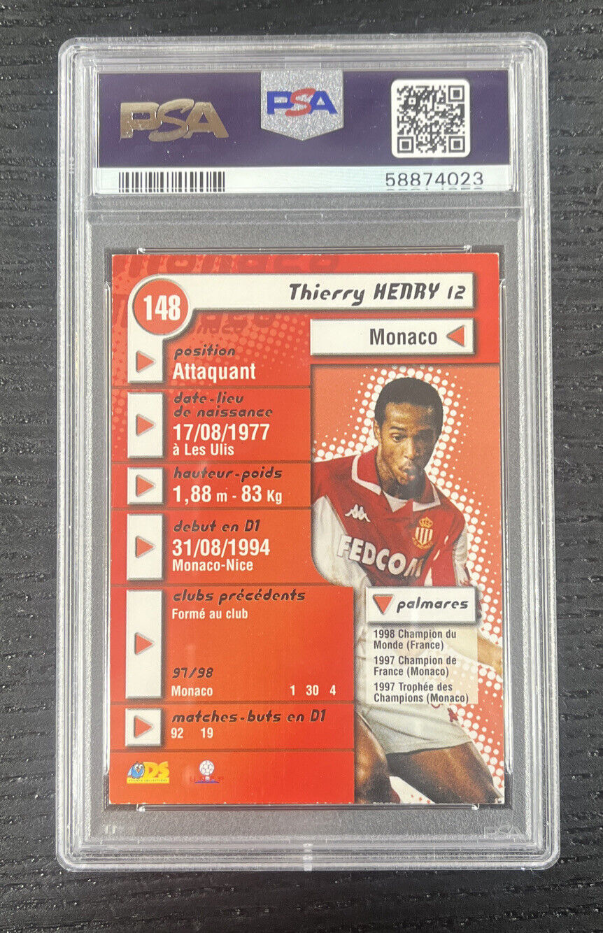 1998 DS France Foot #148 Thierry Henry Soccer France World Cup PSA 8