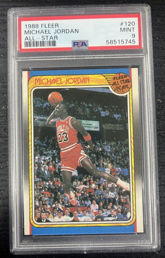 1988 Fleer Michael Jordan All-Star Basketball #120 Chicago Bulls PSA 9 MINT