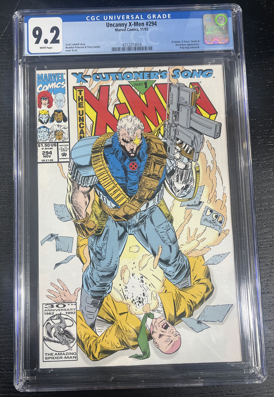 Uncanny X-Men #294 CGC Graded 9.2 Marvel November 1992 White Pages Comic Book