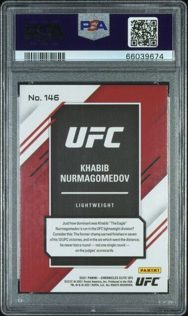2021 Panini Chronicles UFC Elite Blue  Khabib Nurmagomedov /99 #146 PSA 10