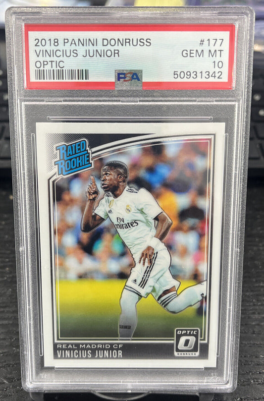 2018-19 Donruss Optic Soccer #177 Vinicius Junior RC Rookie PSA 10 GEM MINT