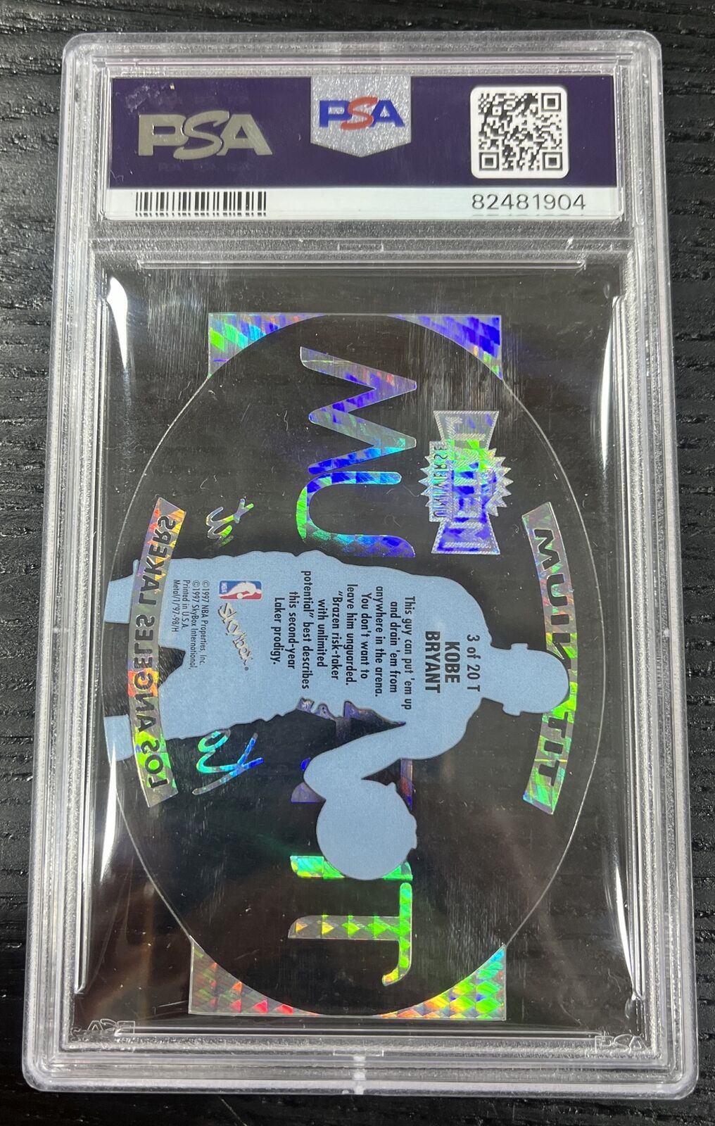 1997 Metal Universe Titanium #3 Kobe Bryant Lakers PSA 9