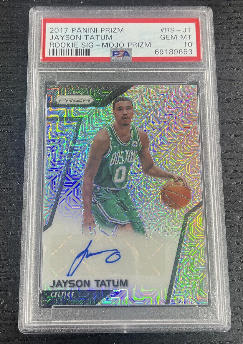 2017 Panini Prizm Jayson Tatum Mojo Auto /25 PSA 10 Rookie Card Celtics RC