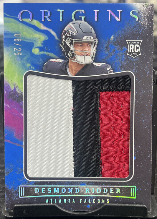 Desmond Ridder 2022 Origins Rookie Patch Numbered /25 Falcons Football