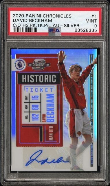 2020 Chronicles Contenders Optic David Beckham Historic Ticket Auto /49 PSA 10