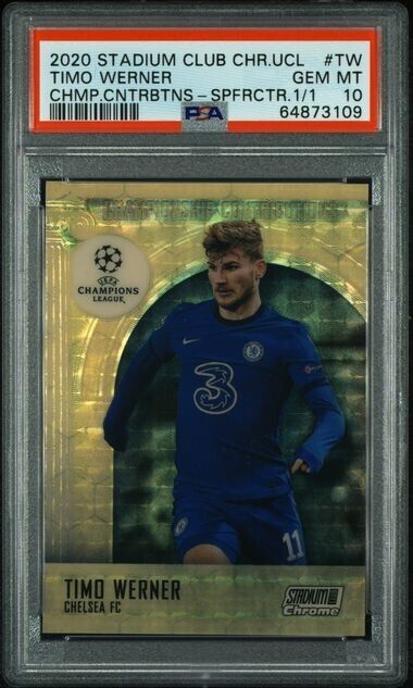 2020-21 Stadium Club Chrome Timo Werner Superfractor One of One PSA 10
