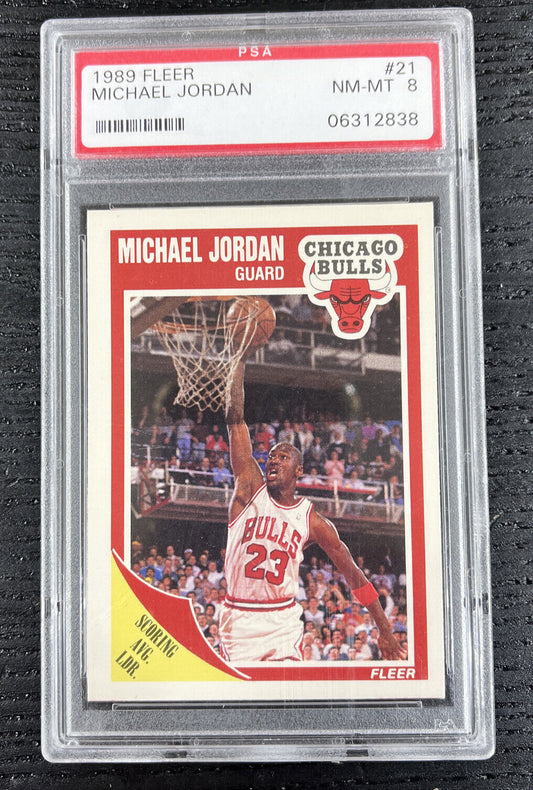 1989 Fleer Michael Jordan #21 Chicago Bulls  PSA 8