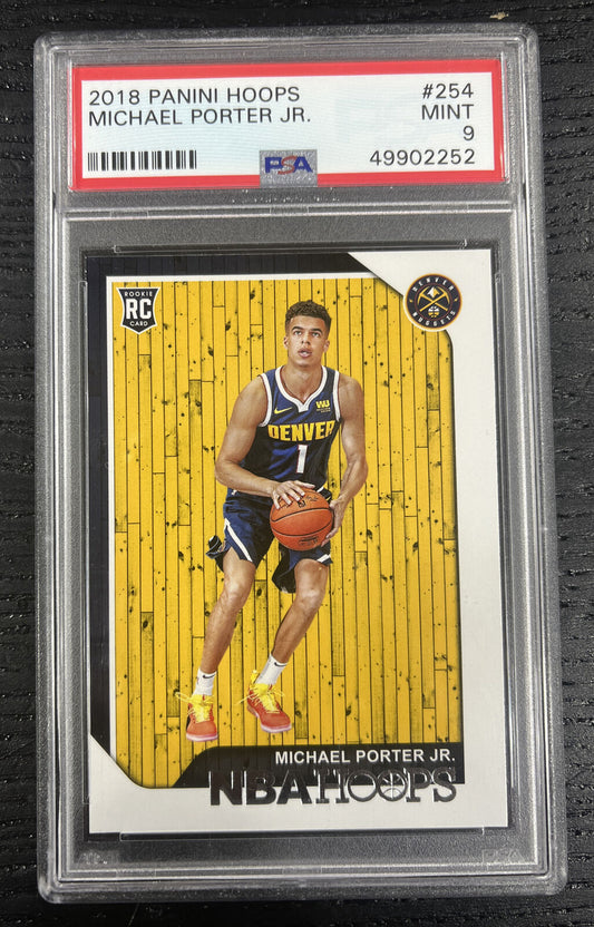 2018-19 Hoops Michael Porter Rookie Card RC #254 Denver Nuggets PSA 9