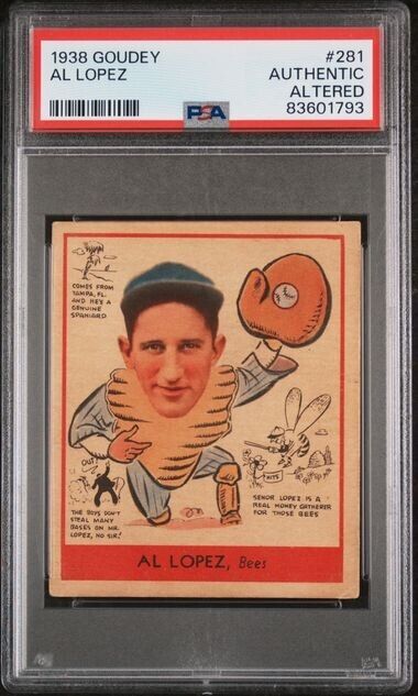 1938 Goudey Heads Up Al Lopez  #281 Braves PSA Authentic Altered