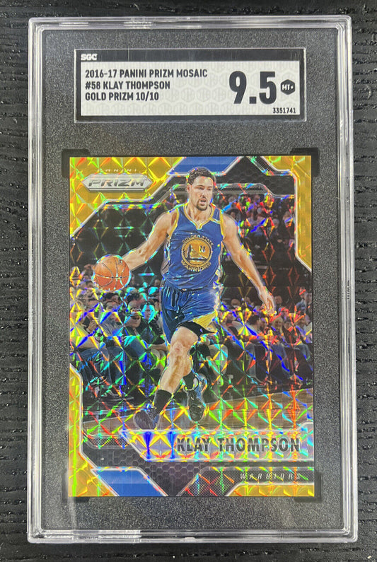 2016-17 Panini Prizm Mosaic Gold #58 Klay Thompson Warriors /10 SGC 9.5