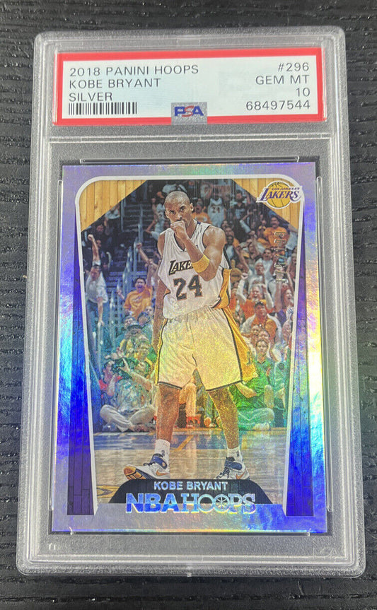 2018 Panini NBA Hoops KOBE BRYANT #296 Los Angeles Lakers /199  PSA 10 GEM MINT